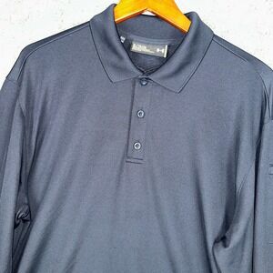 Under Armour Polo Shirt Men XL Black Tactical HeatGear Long Sleeve 1279637 Loose